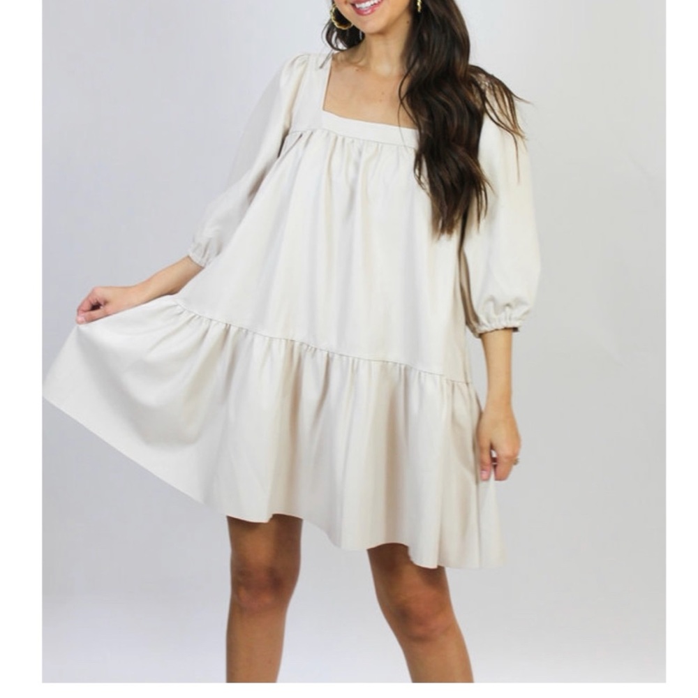 Leather Babydoll Dress